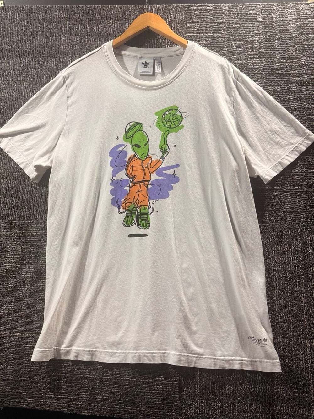 Adidas Originals Mens Stoked Alien Graphic Crewneck T-Shirt White XL